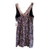 C - Lands End Size 14 Paisley Swim Dress with LYCRA Xtra Life