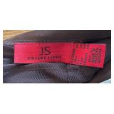 C - JS Collections Brown Pleated Skirt Size 16
