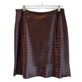 C - JS Collections Brown Pleated Skirt Size 16