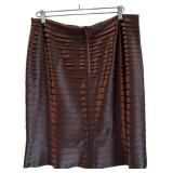 C - JS Collections Brown Pleated Skirt Size 16