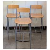 G - Set of 3 Modern Wood and Metal Bar Stools from Design Within Reach