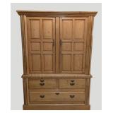 G -Beautiful Vintage Irish Pine Cabinet with Shelves and Drawers