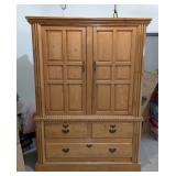 G -Beautiful Vintage Irish Pine Cabinet with Shelves and Drawers