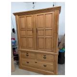G -Beautiful Vintage Irish Pine Cabinet with Shelves and Drawers