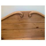 GE - Antique Irish Pine Storage Bench with Scroll Back