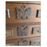 G - Antique Eastlake Dresser with Ornate Mirror and Carved Details