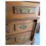 G - Antique Eastlake Dresser with Ornate Mirror and Carved Details