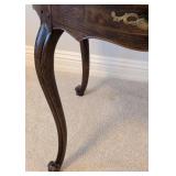 LL - Baker Vintage Round Wood Side Table with Drawer and Cabriole Legs