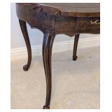 LL - Baker Vintage Round Wood Side Table with Drawer and Cabriole Legs