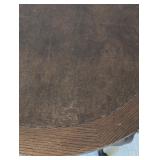 MR-Baker Vintage Round Wood Side Table with Drawer and Cabriole Legs