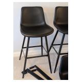 LL - Set of 4 Rasnick Upholstered Bar Height Stools with Metal Frame by Trent Austin Design, New