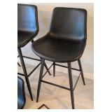 LL - Set of 4 Rasnick Upholstered Bar Height Stools with Metal Frame by Trent Austin Design, New
