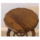 LL - Vintage Carved Wooden Accent Table with Decorative Apron