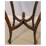 LL - Vintage Carved Wooden Accent Table with Decorative Apron
