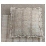 UL - Irish Tan Plaid Fringed Blanket and Matching Throw Pillow by Helena Ruuth