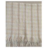 UL - Irish Tan Plaid Fringed Blanket and Matching Throw Pillow by Helena Ruuth