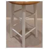 UL - Wood Top Counter Stool with White Legs, 24 Inch Height