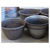 G - Collection of 10 Assorted Plastic Planters, Largest 14 Inch Diameter