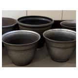 G - Collection of 10 Assorted Plastic Planters, Largest 14 Inch Diameter