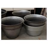 G - Collection of 10 Assorted Plastic Planters, Largest 14 Inch Diameter