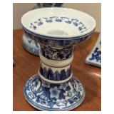 LL - Set of 4 Andrea by Sadek Blue and White Porcelain Candlesticks