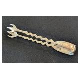 UL - Sterling Silver 3.5 Inch Claw-Style Tongs with Zigzag Handle