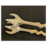 UL - Sterling Silver 3.5 Inch Claw-Style Tongs with Zigzag Handle