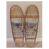 UL - Pair of Sebago Traditional Wooden Snowshoes with Leather Bindings