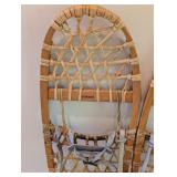 UL - Pair of Sebago Traditional Wooden Snowshoes with Leather Bindings