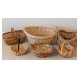LL - Collection of 6 Woven and Handled Baskets Assorted Styles