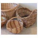LL - Collection of 6 Woven and Handled Baskets Assorted Styles