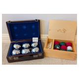LL - Petanque and Indoor Bocce Ball Sets with Wooden Cases
