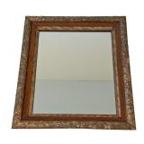 LL - Antique Ornate Mirror with Wood and Gilt Floral Frame