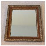 LL - Antique Ornate Mirror with Wood and Gilt Floral Frame