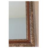 LL - Antique Ornate Mirror with Wood and Gilt Floral Frame