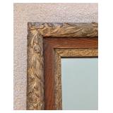 LL - Antique Ornate Mirror with Wood and Gilt Floral Frame