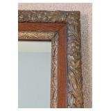 LL - Antique Ornate Mirror with Wood and Gilt Floral Frame