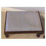 LL - Pair of Upholstered Wooden Footstools