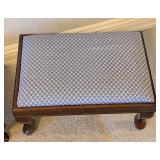 LL - Pair of Upholstered Wooden Footstools