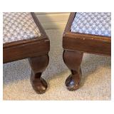 LL - Pair of Upholstered Wooden Footstools
