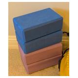 LL - Exercise Equipment Lot with Yoga Blocks, Body Dome, 26 in Massage Ball, and Swing Trainer