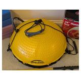 LL - Exercise Equipment Lot with Yoga Blocks, Body Dome, 26 in Massage Ball, and Swing Trainer