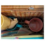 LL - Pair of Picnic Baskets with Plastic Tableware, Cups, and Solar Lantern