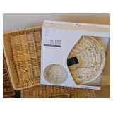 LL - Pair of Picnic Baskets with Plastic Tableware, Cups, and Solar Lantern