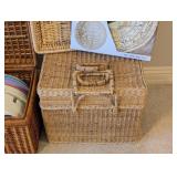 LL - Pair of Picnic Baskets with Plastic Tableware, Cups, and Solar Lantern