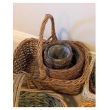 LL - Collection of 12 Decorative Woven Baskets Assorted Styles
