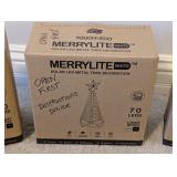 LL - Frontgate 7.5 ft Christmas Tree Storage Bag with 3 Solar LED Metal Tree Decorations