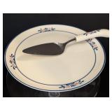 UL - Glass and Porcelain Cake Stands with Stainless Steel Server