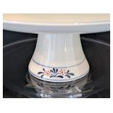 UL - Glass and Porcelain Cake Stands with Stainless Steel Server