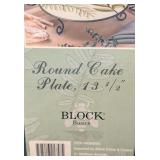 UL - Block Basics Foliage Round Cake Plate with Stand, 13.5 Inch